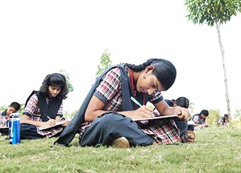 Students at Outdoor Test 1